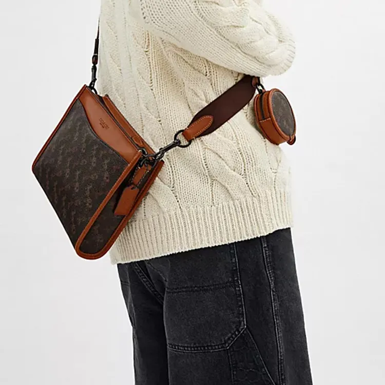 COACH Hitch Leather Shoulder Bag, Crossbody Bag Men's Truffle-3