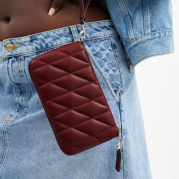 COACH Pouch Nappa Leather Clutch Trumpets Women's Burgundy-3