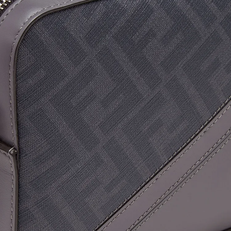 FENDI Calfskin Camera Bag, Shoulder Bag, Crossbody Bag Men's Gray-4