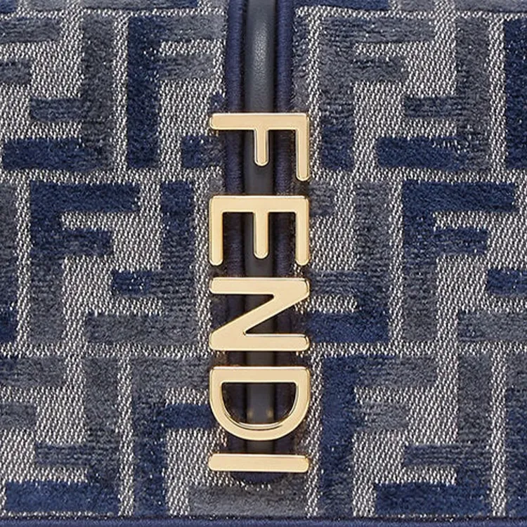 FENDI Fendigraphy Calfskin Wallet Women's Dark Blue-6