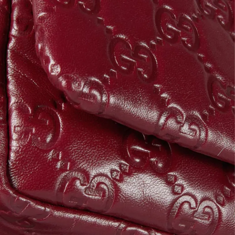 GUCCI Loose Leather Crossbody One Shoulder Handbags Mini Women's Red-6