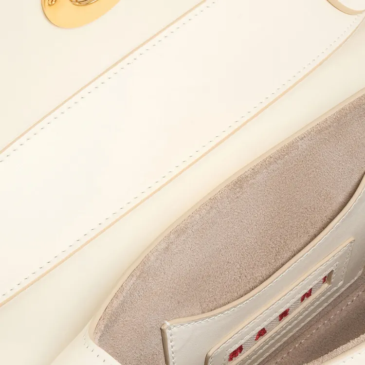 MARNI Sheepskin Crescent Bag, Handbag, Shoulder Bag Medium Size Women's White-4