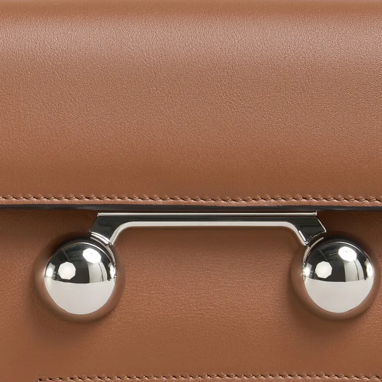 MARNI Calfskin Shoulder Bag Crossbody Bag Men's Chestnut-3