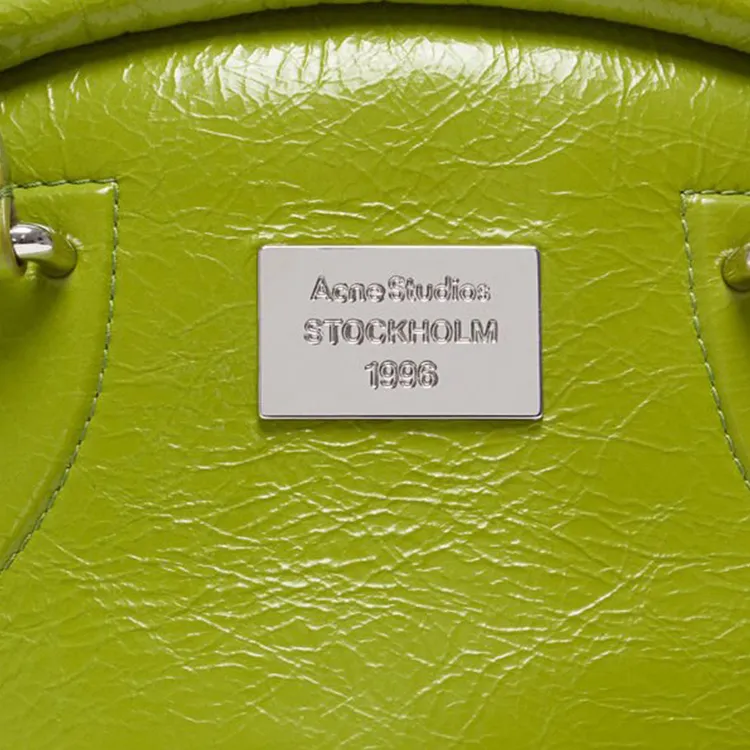 Acne Studios Calfskin Handbag Shoulder Bag Women's Lime Green-4