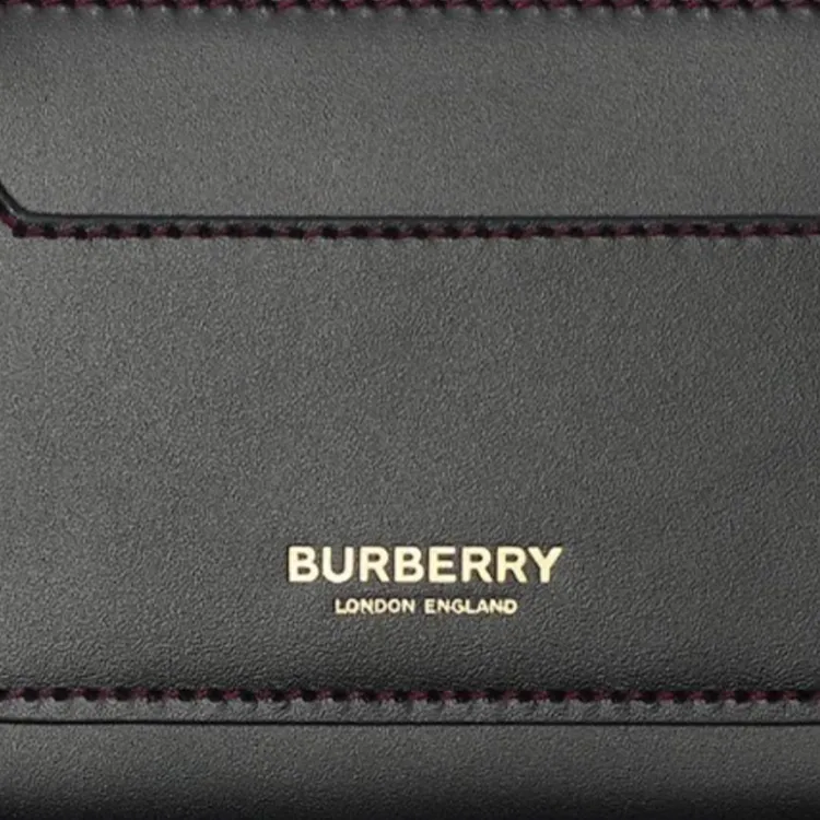 Burberry Calfskin Wallet Small Size Women's Black-1
