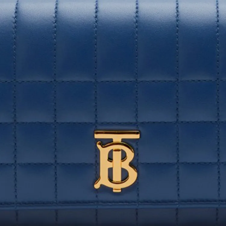 Burberry Lola Bag Lambskin One Shoulder Crossbody Clutches Women's Dark Marine Blue-1
