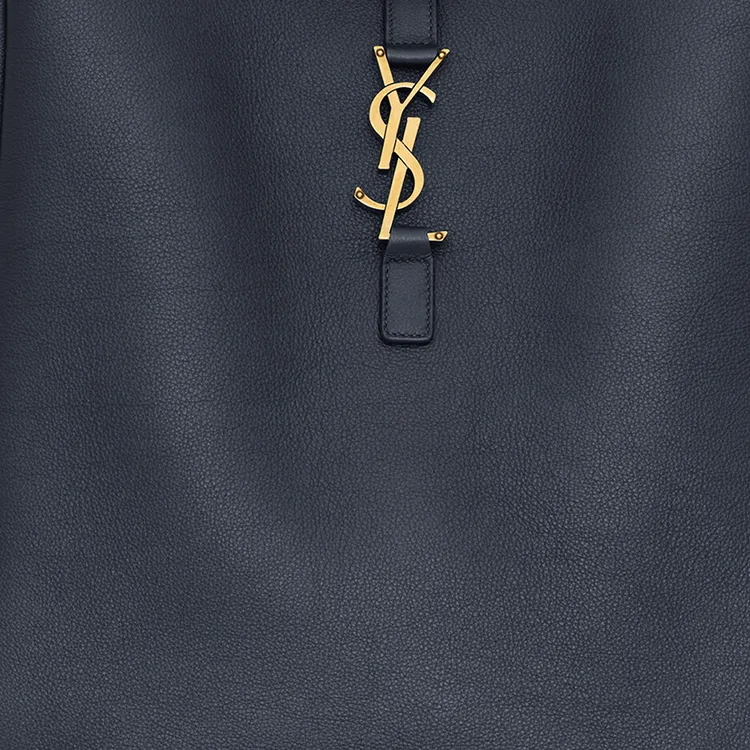 SAINT LAURENT Calfskin Handbag, Shoulder Bag Large Size Women's Marine Blue-4