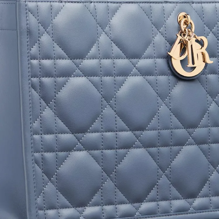 DIOR BookTote Calfskin Tote Bag, Shopping Bag, Shoulder Bag, Crossbody Bag, Handbag Small Size Women's Denim Blue-2