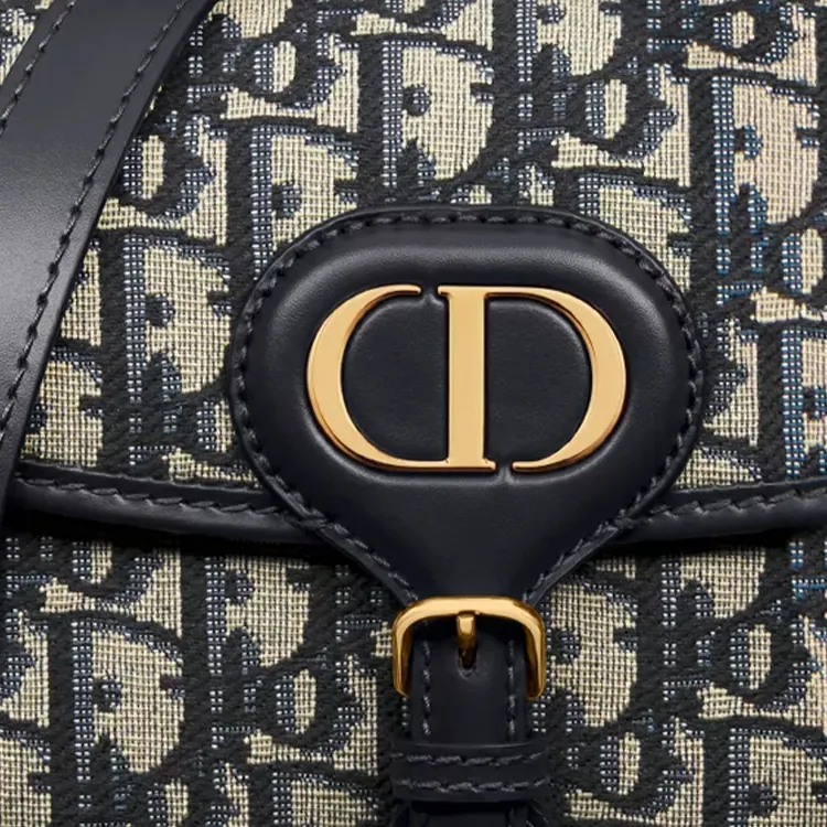 DIOR Bobby Cotton With Calfskin Shoulder Bag Crossbody Bag Women's Blue-4
