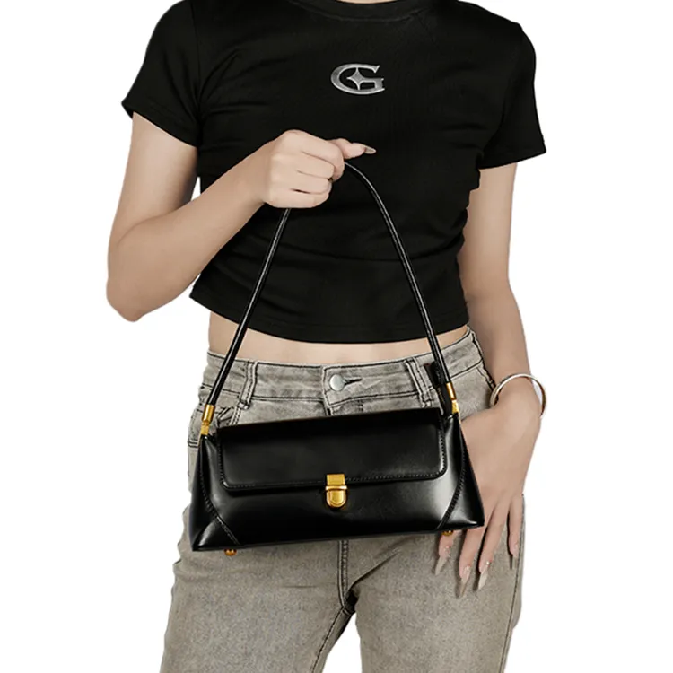 ANDSEEYOU Cow Leather Shoulder Bag Medium Size Women's Black/Coffee/Taro Pink-1