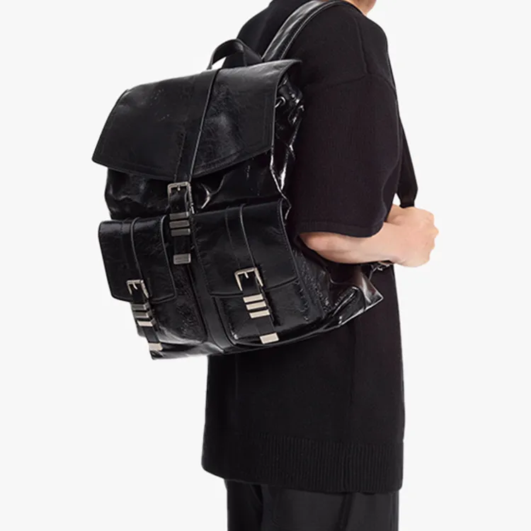MICHAEL KORS Darrington Large Crackled Leather Backpack-4