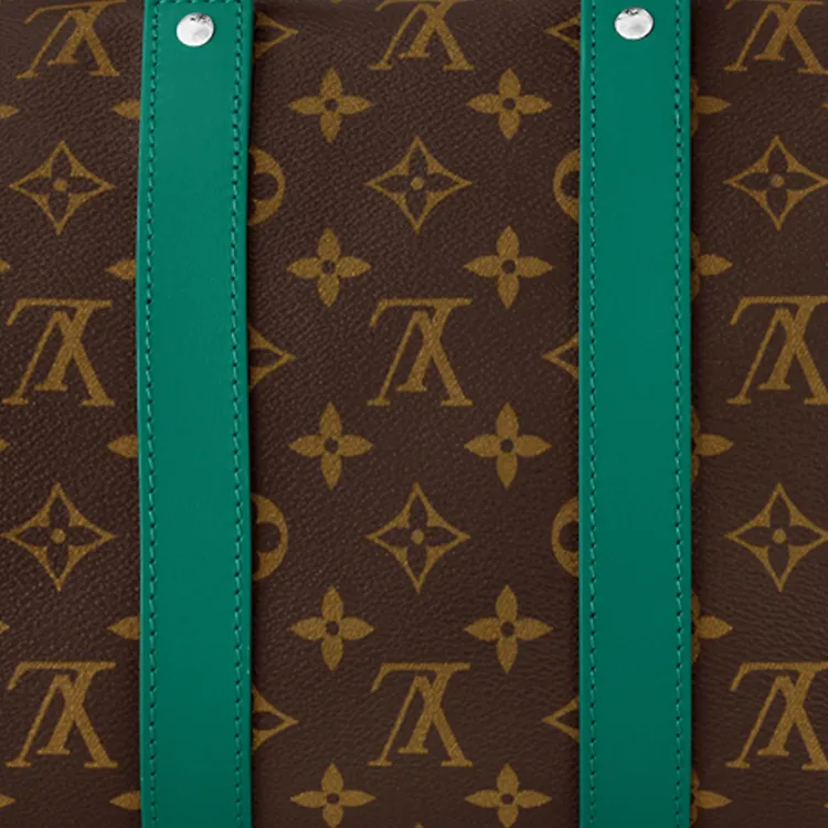 LOUIS VUITTON Monogram Macassar Coated Canvas One Shoulder Crossbody Portable Travel Bag Men's Brown & Green-3