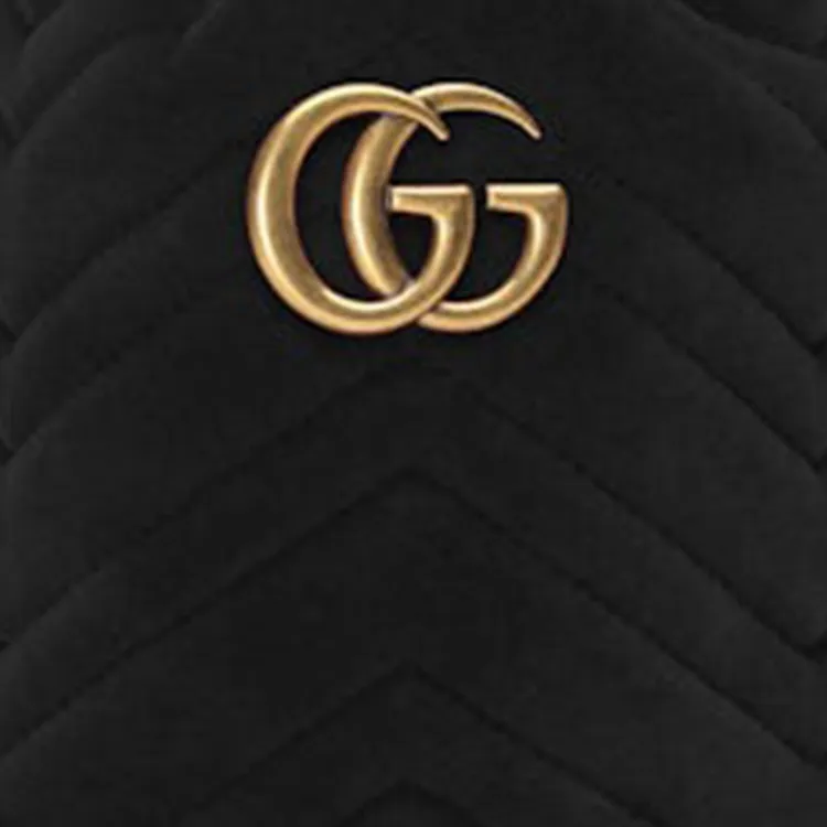 GUCCI GG Marmont Velvet Bucket Bags Crossbody Bag Shoulder Bag Mini Women's Black-3