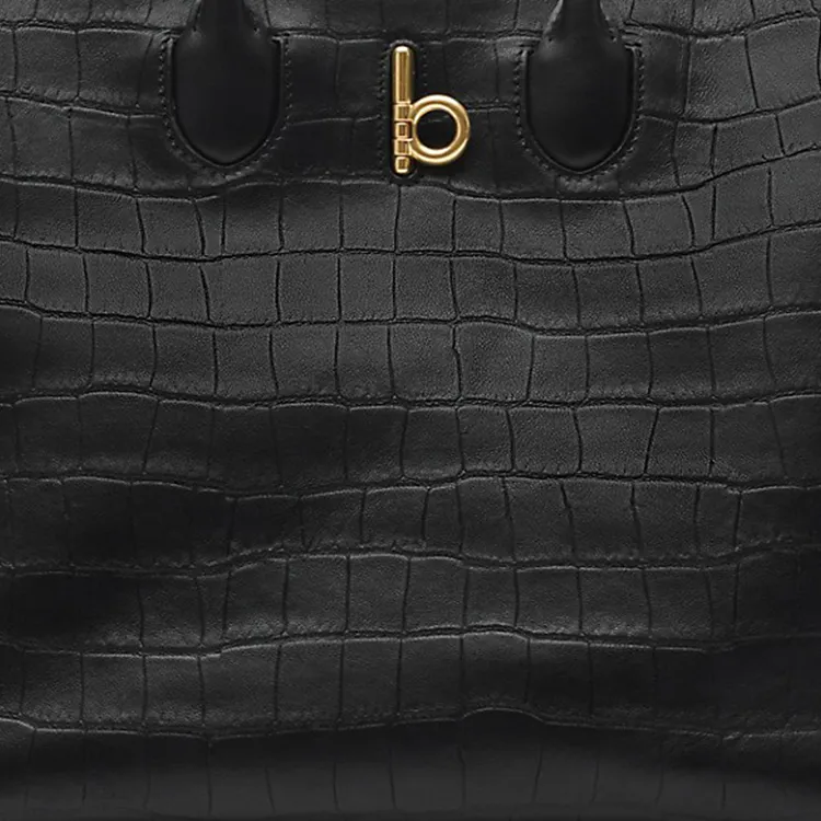 Burberry Lambskin Tote Bag Shopping Bag Shoulder Bag Crossbody Bag Handbag Medium Size Women's Black-3