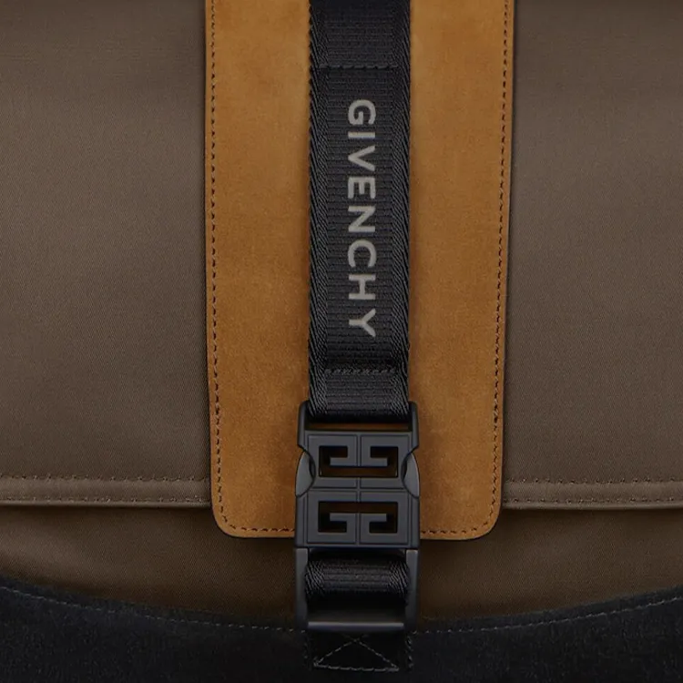 GIVENCHY Calfskin Messenger Bag, Shoulder Bag, Crossbody Bag Trumpets Men's Reddish Umber-4
