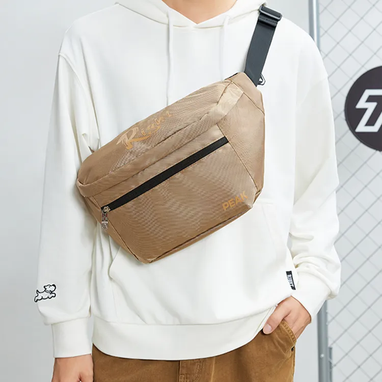 PEAK Fabric Sling Bag Approx. 10L Fanny Pack Shoulder Bag, Crossbody Bag Regular Unisex Khaki-2