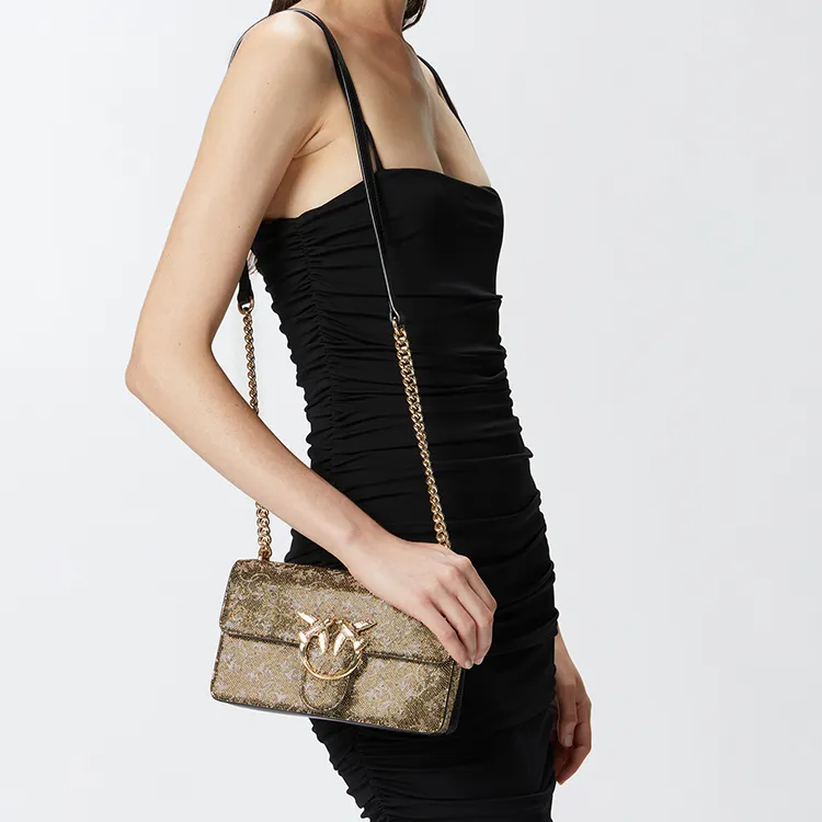 PINKO Love Bag Cow Leather Shoulder Bag Crossbody Bag Mini Women's Olive Green-4