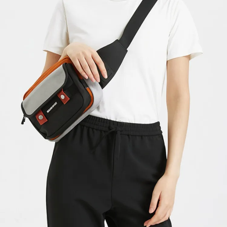 KOLON SPORT Nylon Sling Bag, Fanny Pack, Crossbody Bag Regular Unisex Caramel-5