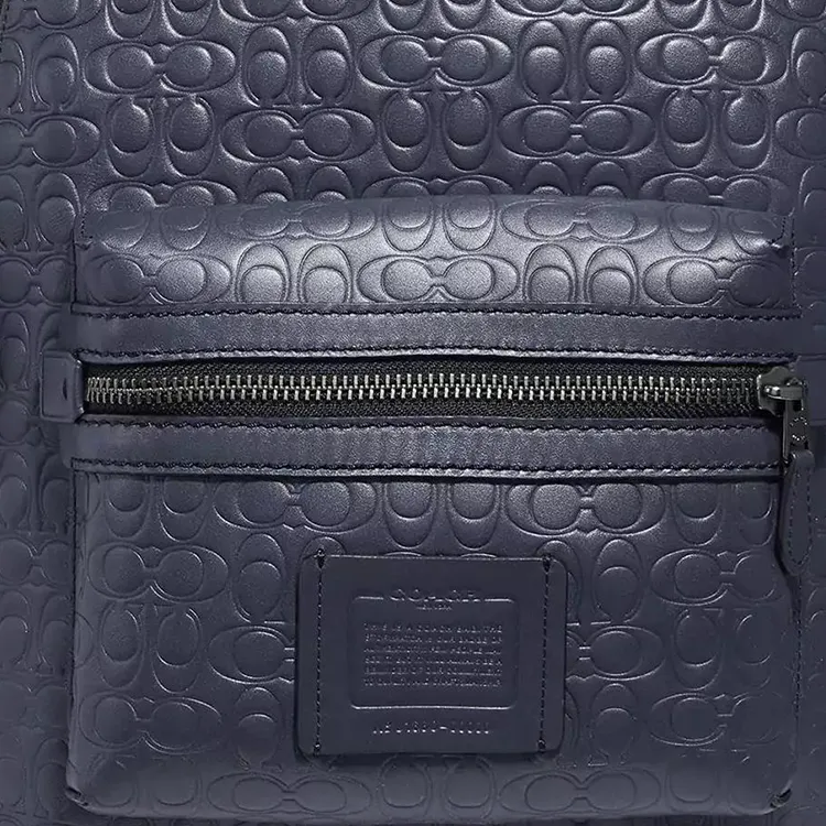 COACH Leather Backpack Large Size Men's Midnight Navy Black-2