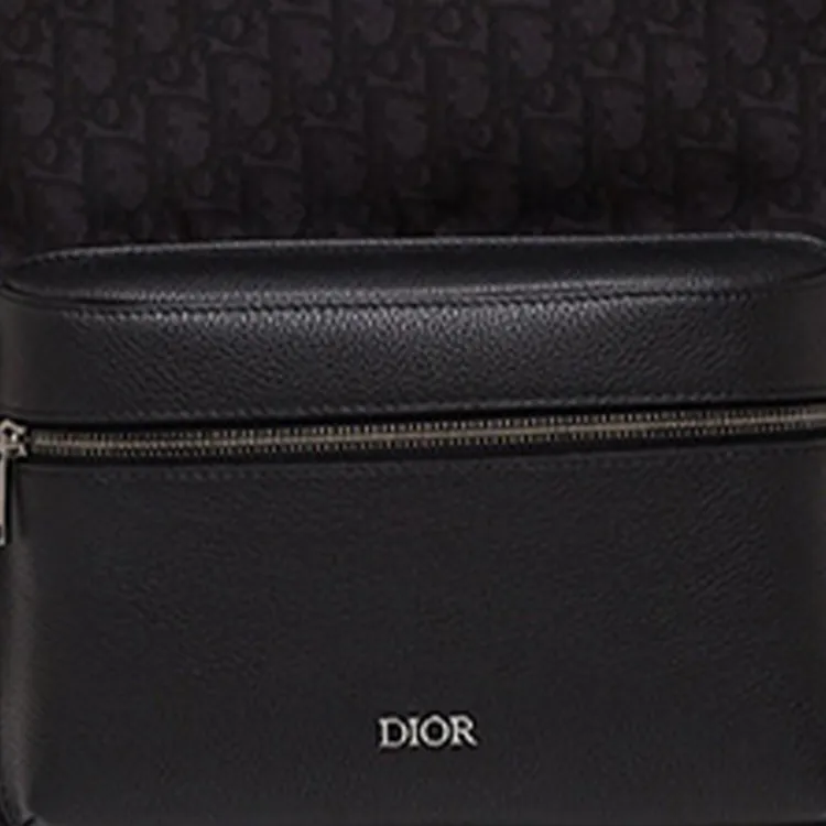 DIOR Leather Backpack Men's Black-4