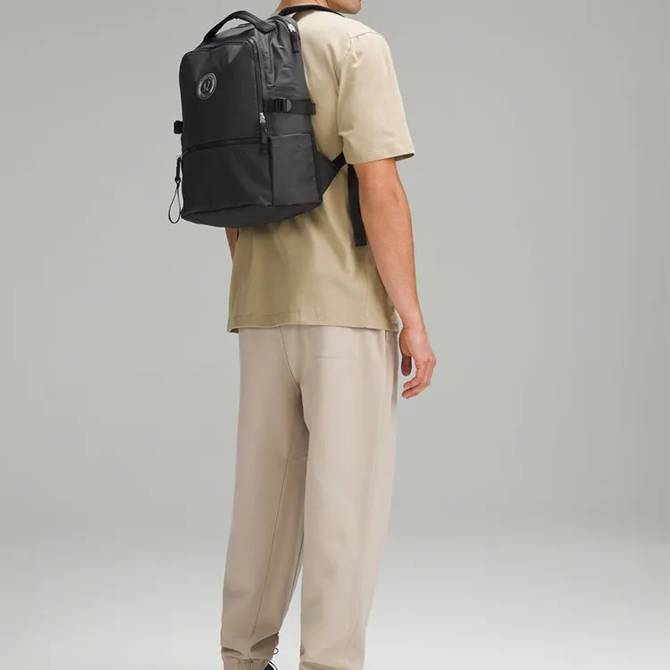 Lululemon Recycled Nylon Backpack Regular Unisex Horizontal Gray & Black-6