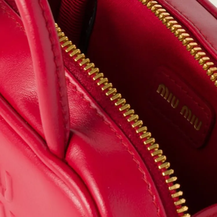 MIU MIU Calfskin Bag Charm Bag Accessory Women's Red-3