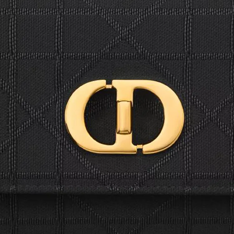 DIOR Caro Calfskin Handbag Women's Black-4