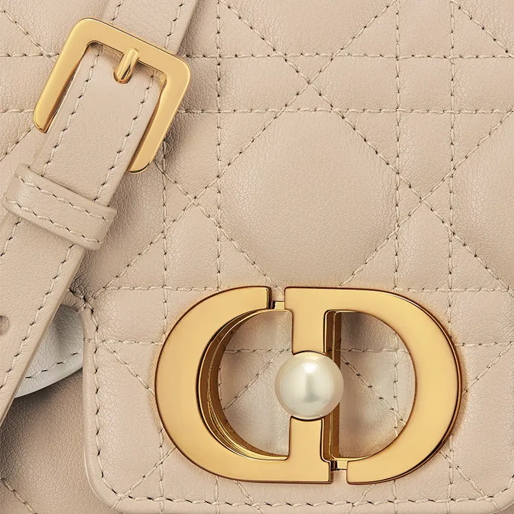 DIOR Jolie Cow Leather Shoulder Bag Crossbody Bag Handbag Small Size Women's Gray Ivory & Blush Beige-5