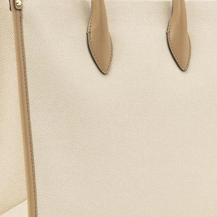 MICHAEL KORS Mirella Cotton Tote Shopping Bag Shoulder Bag Crossbody Bag Handbag Medium Size Women's Camel-3