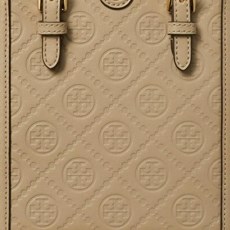TORY BURCH T Monogram Leather Tote Bag, Shopping Bag, Shoulder Bag, Crossbody Bag, Handbag Mini Women's Clay-3