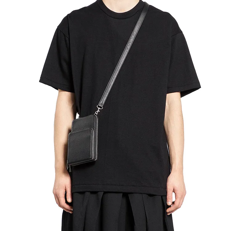 Yohji Yamamoto Cow Leather Crossbody Bag Shoulder Bag Men's Black-4