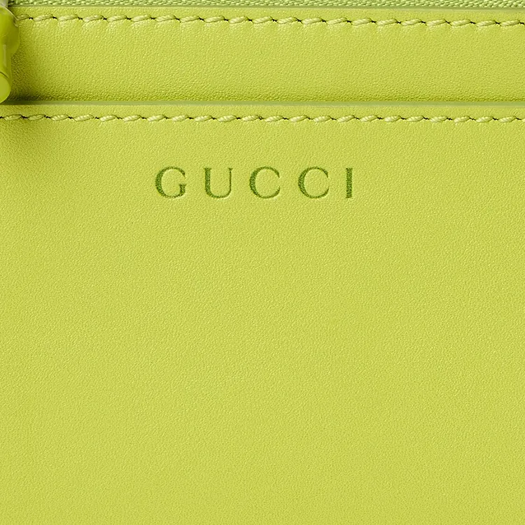 GUCCI Smooth Leather Card Holder Women's Bright Green-4
