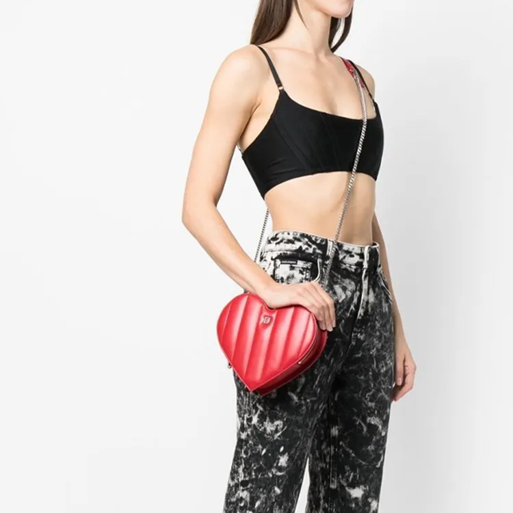 DSQUARED 2 Leather Shoulder Bag Crossbody Bag Women's Red-6