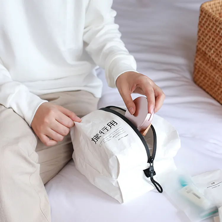 JOLLYING Paper Portable Lightweight Laundry Bag Fitness Sports Bag Travel Bag Unisex White/Gray-4