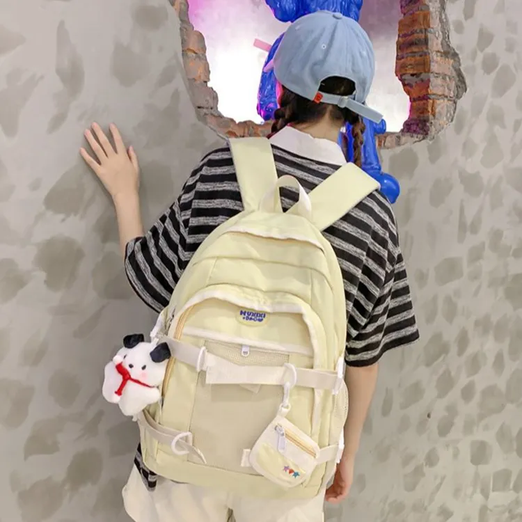NOMK Nylon Backpack Large Size Unisex Blue-20