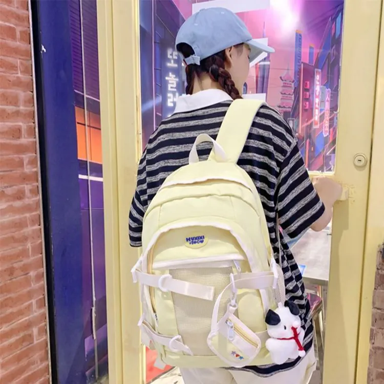 NOMK Nylon Backpack Large Size Unisex Blue-19