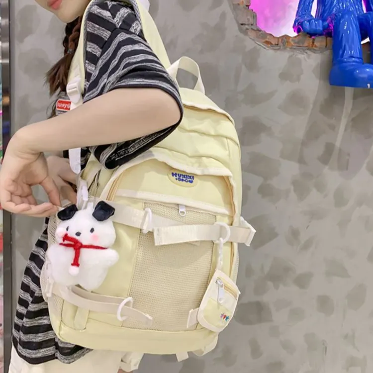 NOMK Nylon Backpack Large Size Unisex Blue-21