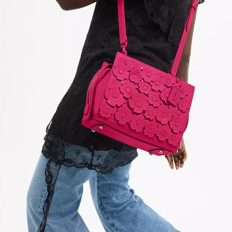 COACH Rogue Tanned Leather Shoulder Bag, Crossbody Bag, Handbag Medium Size Women's Dragon Fruit-6