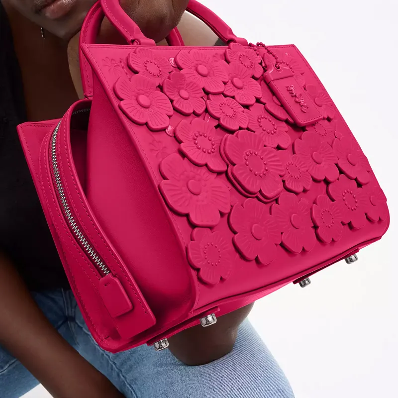 COACH Rogue Tanned Leather Shoulder Bag, Crossbody Bag, Handbag Medium Size Women's Dragon Fruit-8
