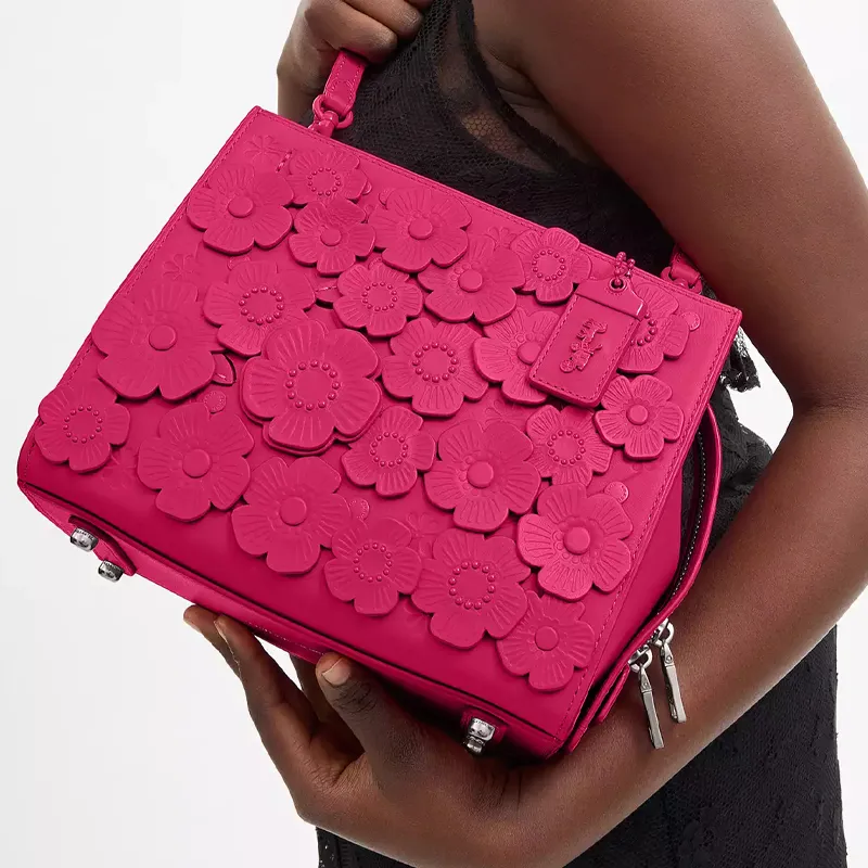 COACH Rogue Tanned Leather Shoulder Bag, Crossbody Bag, Handbag Medium Size Women's Dragon Fruit-7