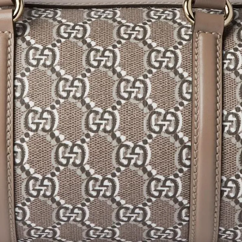 GUCCI Printed Leather Portable Crossbody Bag, Shoulder Bag Women's Taupe-7