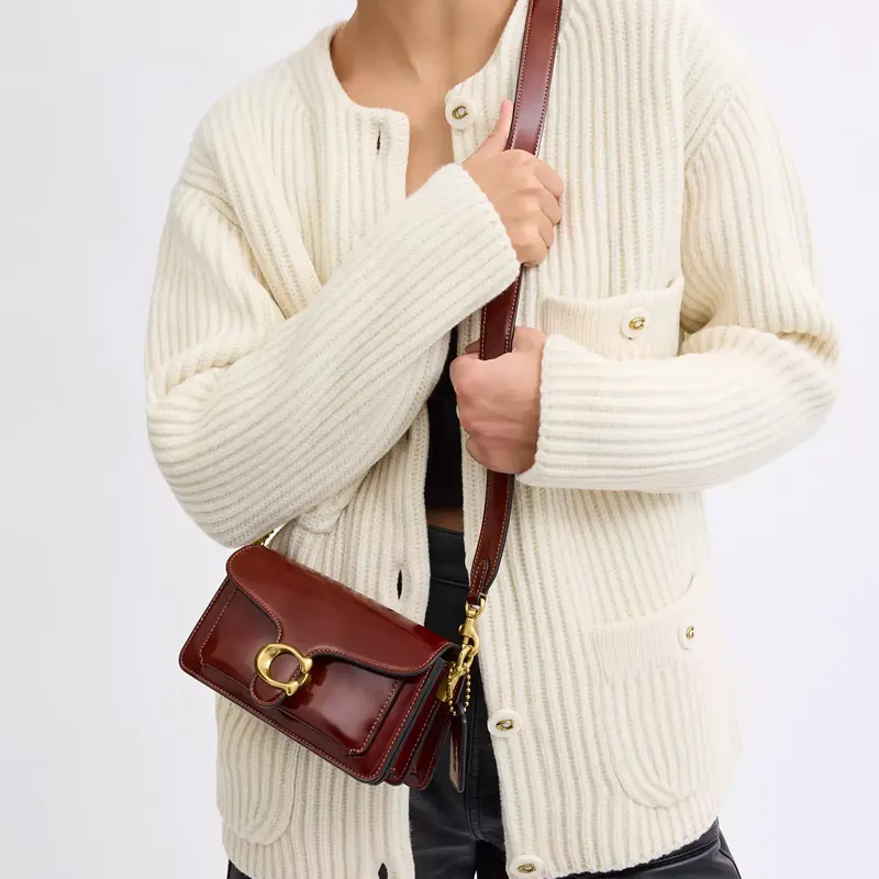 COACH Tabby Smooth Leather Portable Crossbody Bag Shoulder Bag Small Size Women's Dark Brown-5