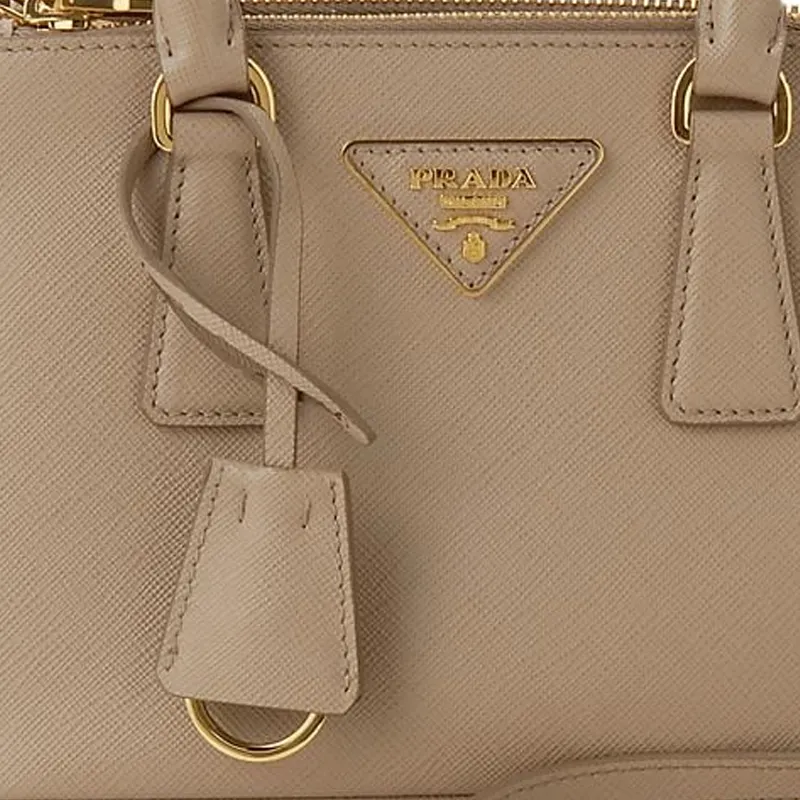 PRADA Cross-Stitch Leather Shoulder Bag Crossbody Bag Handbag Extra Mini Women's Carved Pink Beige-4