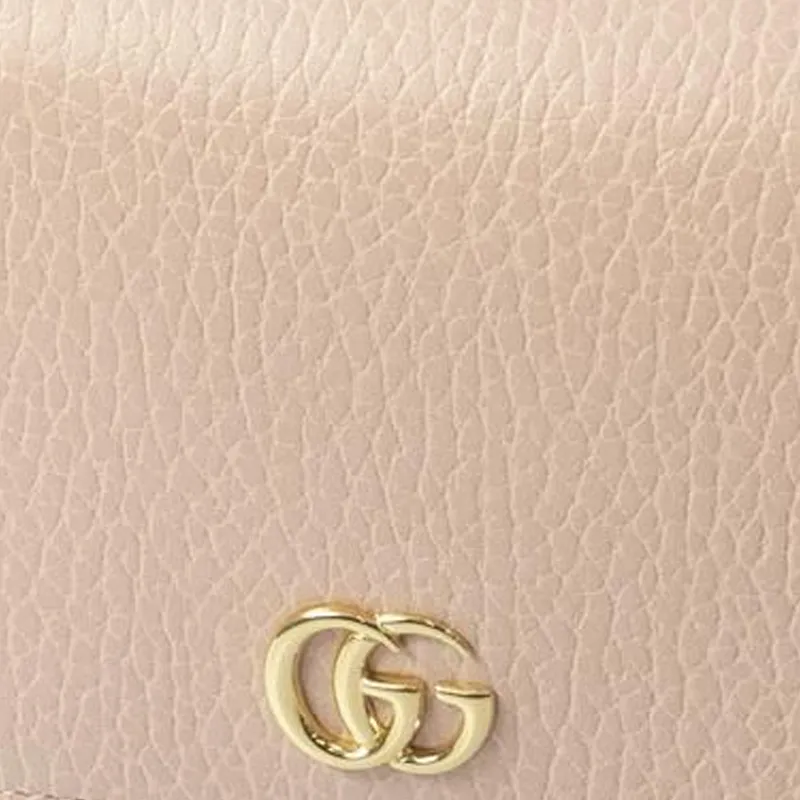GUCCI Marmont Leather Wallet Mini Women's Pink-4