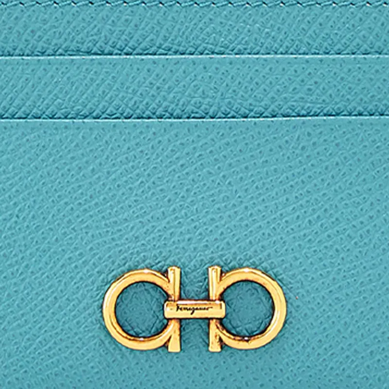 FERRAGAMO Leather Credit Card Holder Wallet Women's-4