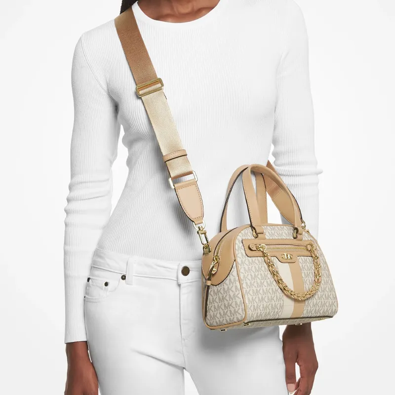 MICHAEL KORS With Split Cow Leather Dome Bag Shoulder Bag Crossbody Handbag Small Size Women's Camel-2