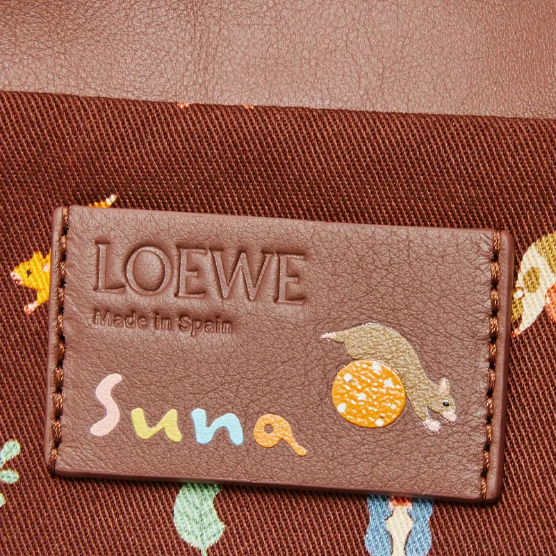 LOEWE Suna Fujita Collaboration Flamenco Nappa Cow Leather Shoulder Bag, Crossbody Bag, Clutch Mini Women's Cigar Color-5