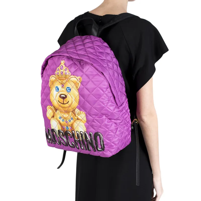 MOSCHINO Nylon Handbag Backpack Women's Pink-5