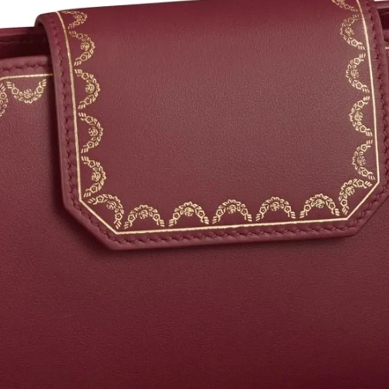 CARTIER GUIRLANDE Calfskin Handbag Shoulder Bag Crossbody Bag Extra Mini Women's Burgundy-2