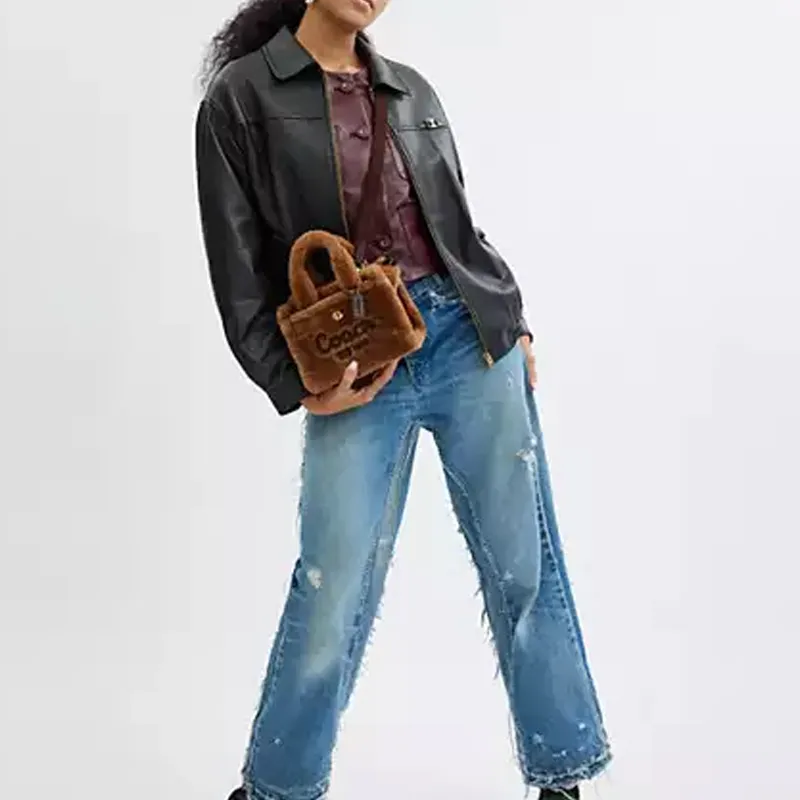 COACH Cargo Shearling Tote Bag, Shopping Bag, Crossbody Bag, One Shoulder Handbag Trumpets Women's Brown-4